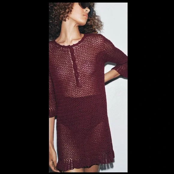 zara burgundy mini dress Zara Dress- Burgundy  Jamilett's Boutique